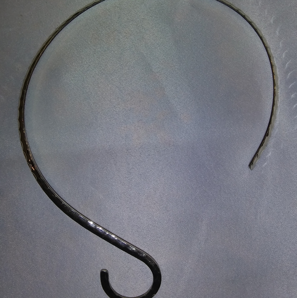 Open, hammered sterling silver necklace